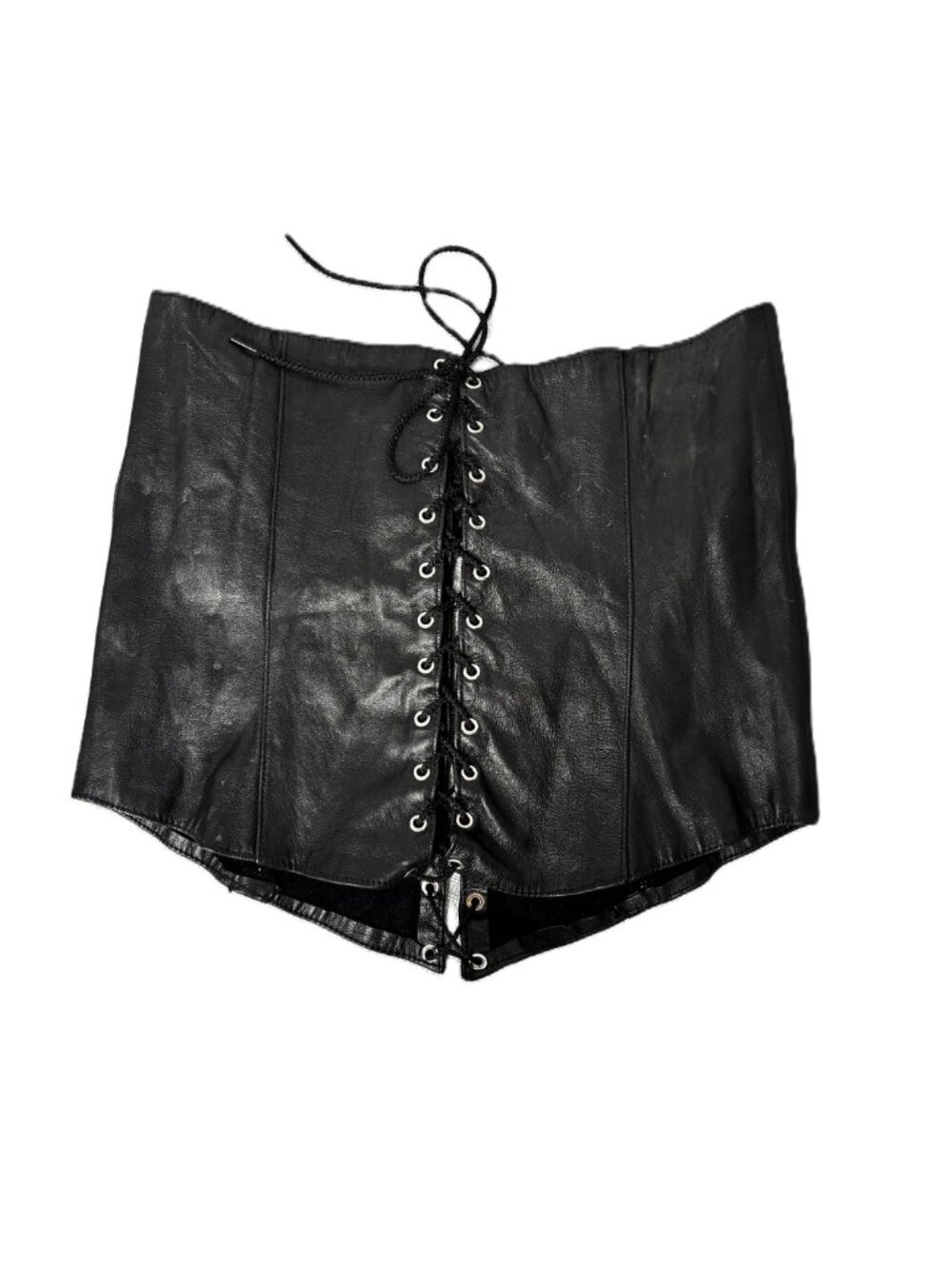 Vtg Y2K XTC Leather Under Bust Waist Cincher Corset Sz Small - Picture 3 of 8